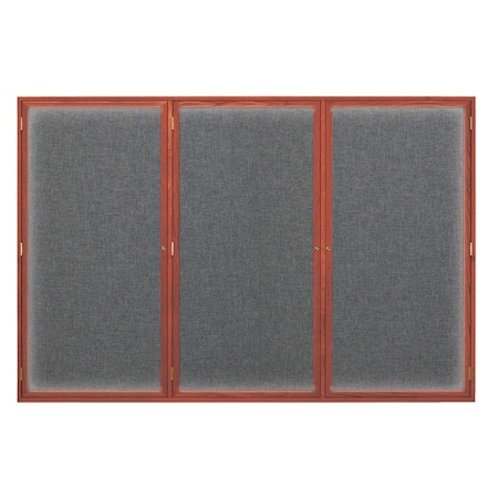 United Visual Products Open Faced Traditional Corkboard, 24x18" UV640A-SATIN-DBURGU